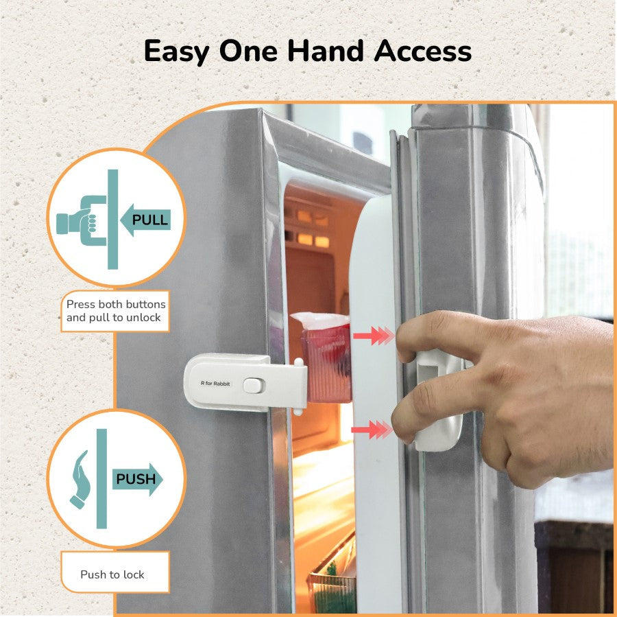 Protector Plus Fridge Locker Baby Safety Fridge Lock with 3M Adhesive - White
