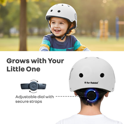 Safe Play Best Kids Safety Helmet - Trusted EN1078 Certified Helmet for Kids with Shock-Absorbing EPS Foam 5-13 Years - White