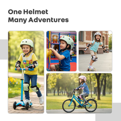 Safe Play Best Kids Safety Helmet - Trusted EN1078 Certified Helmet for Kids with Shock-Absorbing EPS Foam 5-13 Years - White