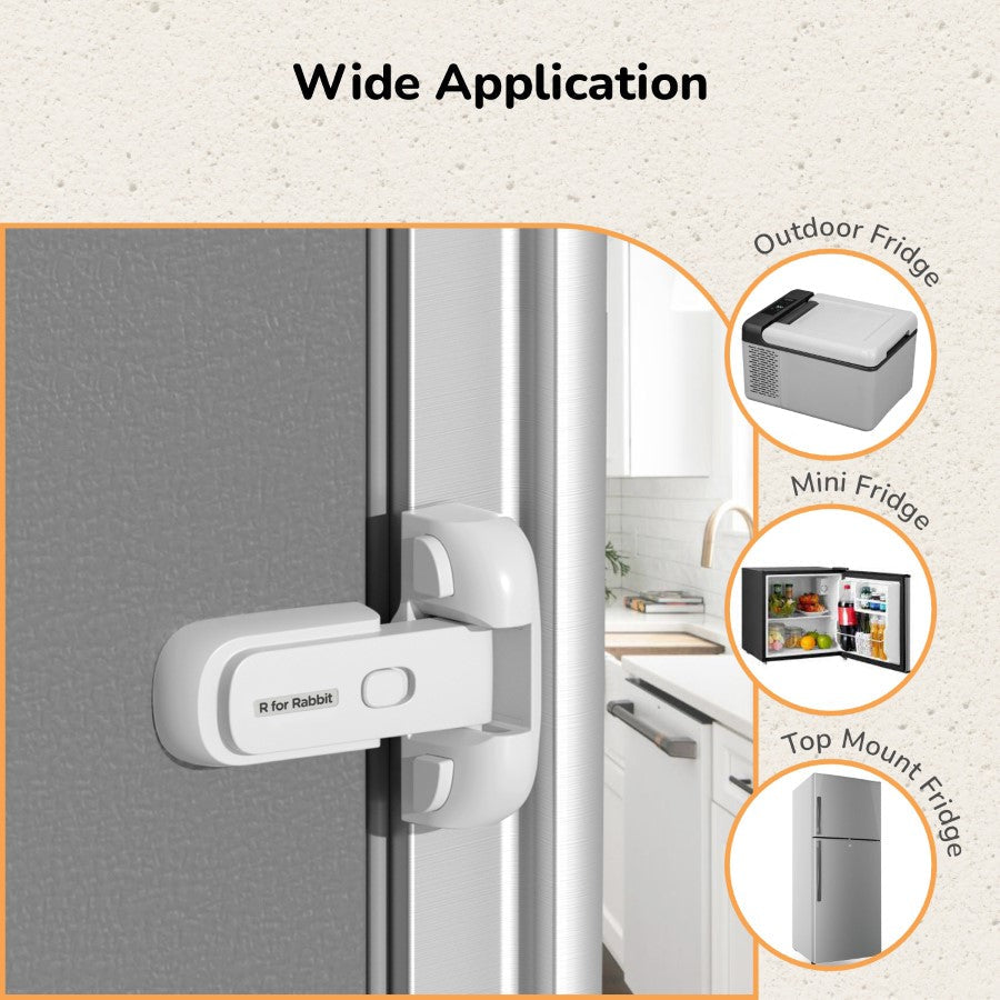 Protector Plus Fridge Locker Baby Safety Fridge Lock with 3M Adhesive - White