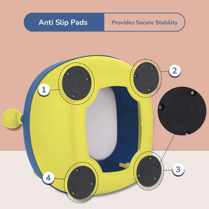 Tiny Tots Panda Potty Training Seat for Baby With Backrest And Grip Handles - Yellow Blue