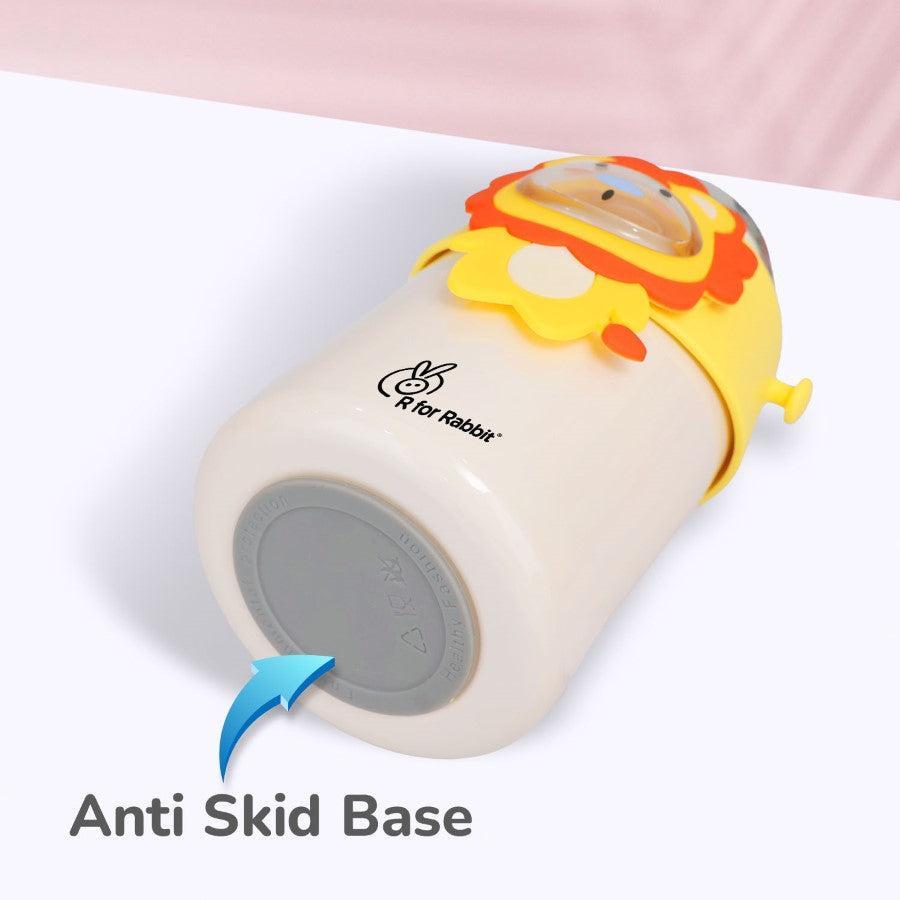 Steebo Zoobie Stainless Steel Sipper Feeding Bottle for Kids 550ml - Yellow Lion