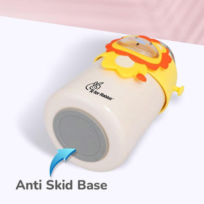 Steebo Zoobie Stainless Steel Sipper Feeding Bottle for Kids 550ml - Yellow Lion