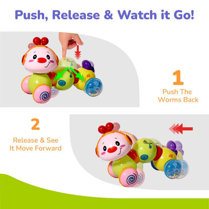 Orapple Wiggle Colorful Musical Push Toy for Kids - Yellow Multi