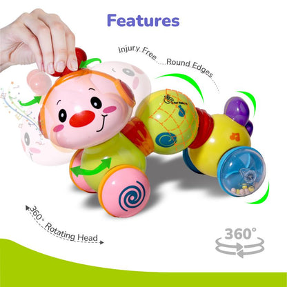 Orapple Wiggle Colorful Musical Push Toy for Kids - Yellow Multi