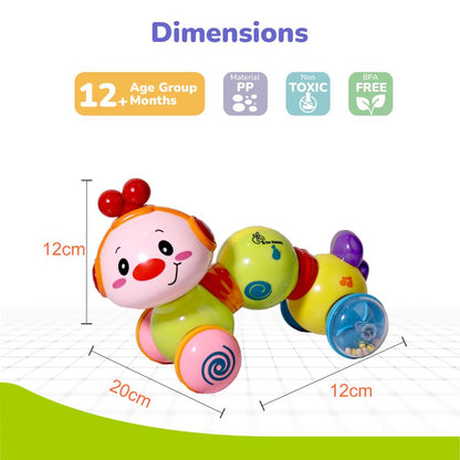 Orapple Wiggle Colorful Musical Push Toy for Kids - Yellow Multi