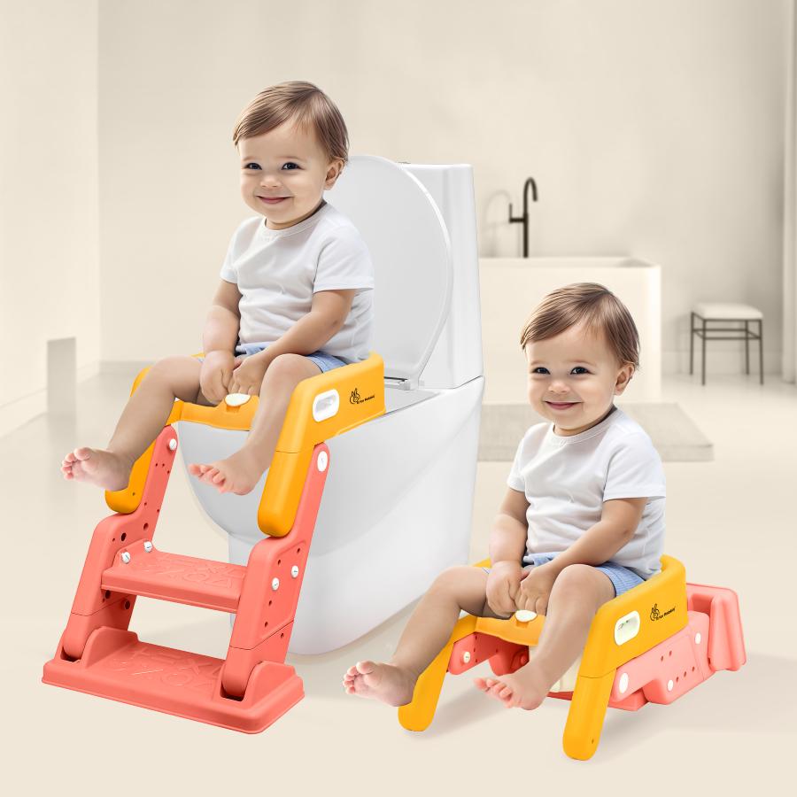 Hilltop Booster 2-In-1 Baby Potty Seat & Step Stool - Yellow Peach