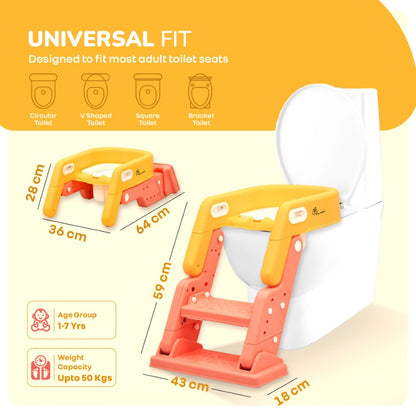Hilltop Booster 2-In-1 Baby Potty Seat & Step Stool - Yellow Peach
