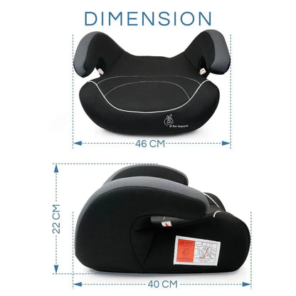 Little Jack Elite Booster Car Seat For 3 To 12 Year Kids - Black Grey