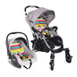 Chocolate Ride Travel System Kids Stroller Easy To Fold, Reversible Handle, Easy Attachment Of Infant Car Seat - Rainbow